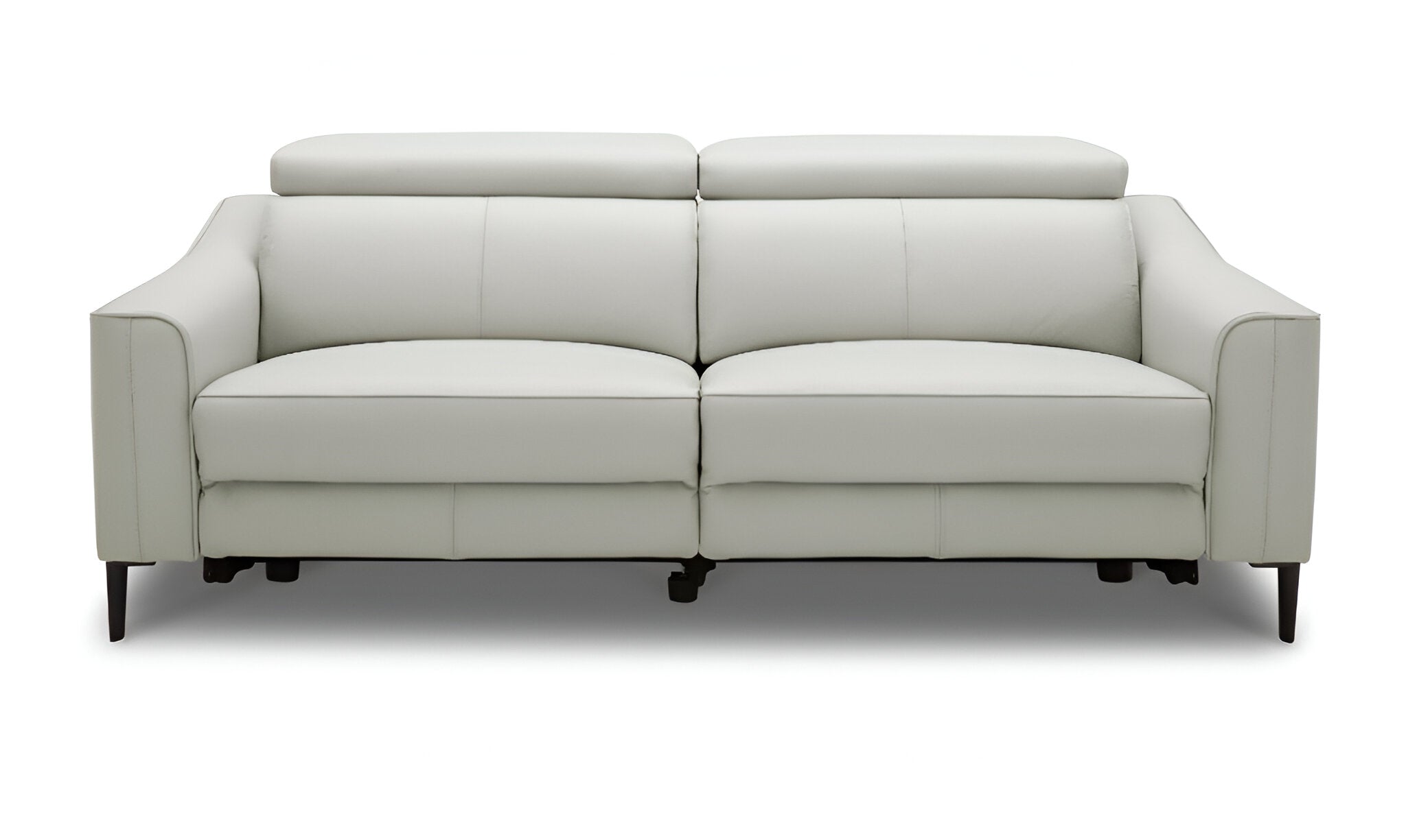 74" Gray Leather Reclining Sofa With Black Legs - Homeroots - Flyclothing LLC