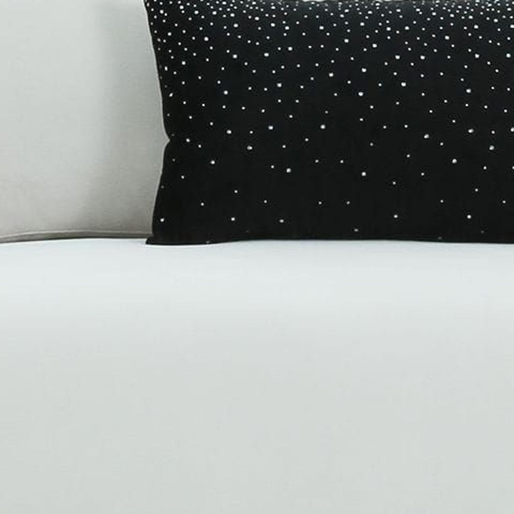 89" White Sofa And Toss Pillows With Silver Legs - Homeroots - Flyclothing LLC