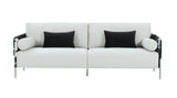 89" White Sofa And Toss Pillows With Silver Legs - Homeroots - Flyclothing LLC