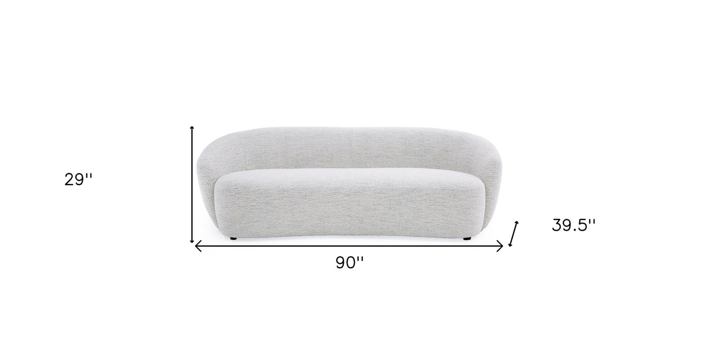 90" Off White Fabric Sofa With Black Legs - Homeroots - Flyclothing LLC