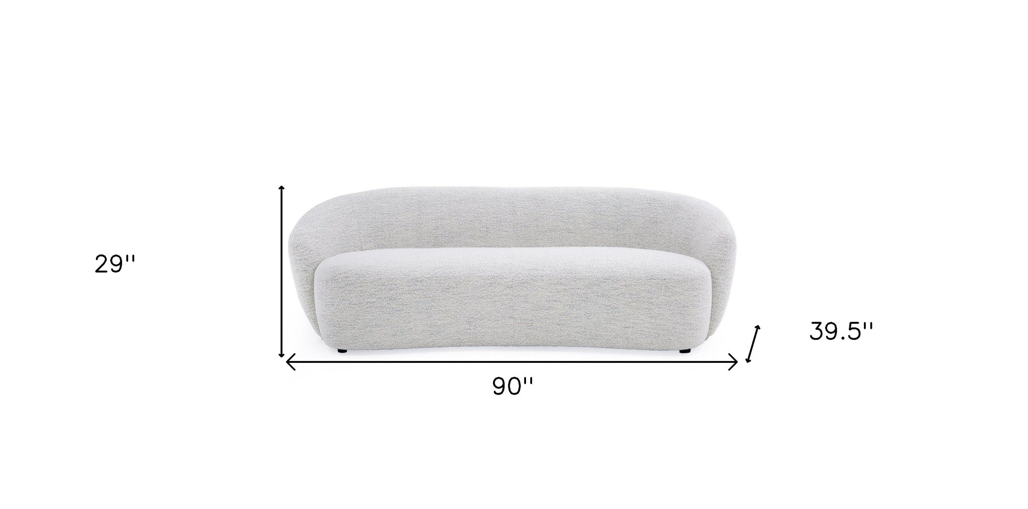 90" Off White Fabric Sofa With Black Legs - Homeroots - Flyclothing LLC