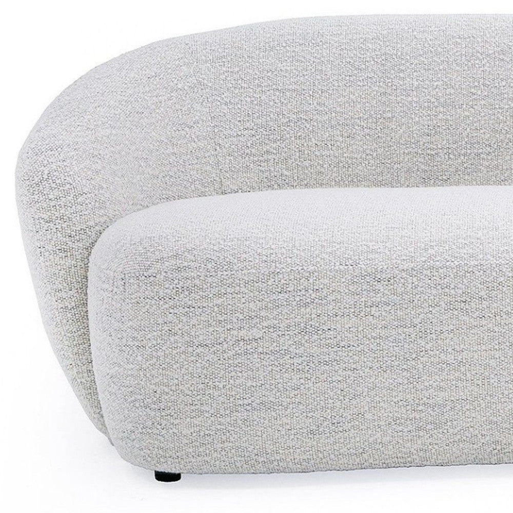 90" Off White Fabric Sofa With Black Legs - Homeroots - Flyclothing LLC