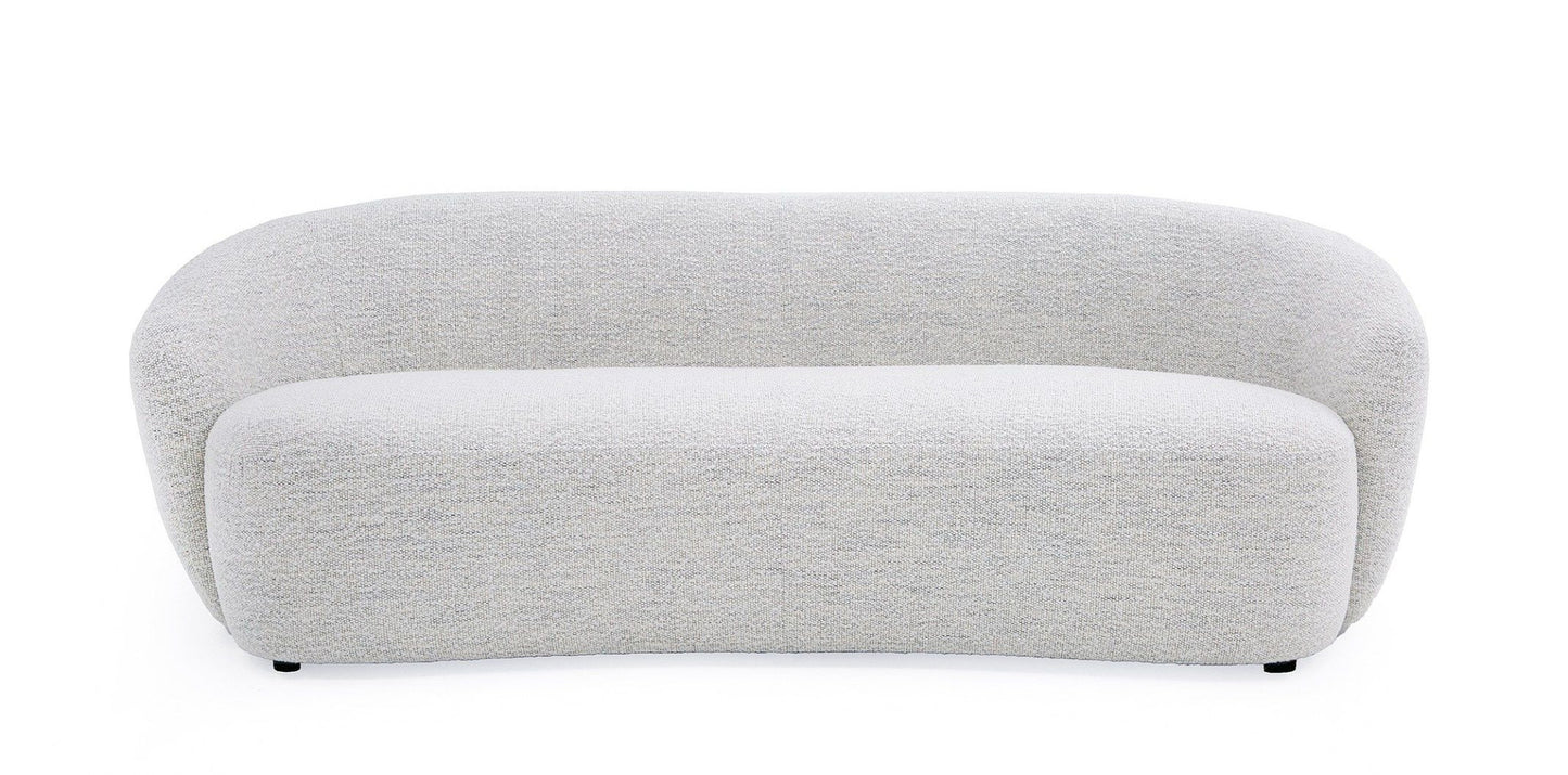 90" Off White Fabric Sofa With Black Legs - Homeroots - Flyclothing LLC