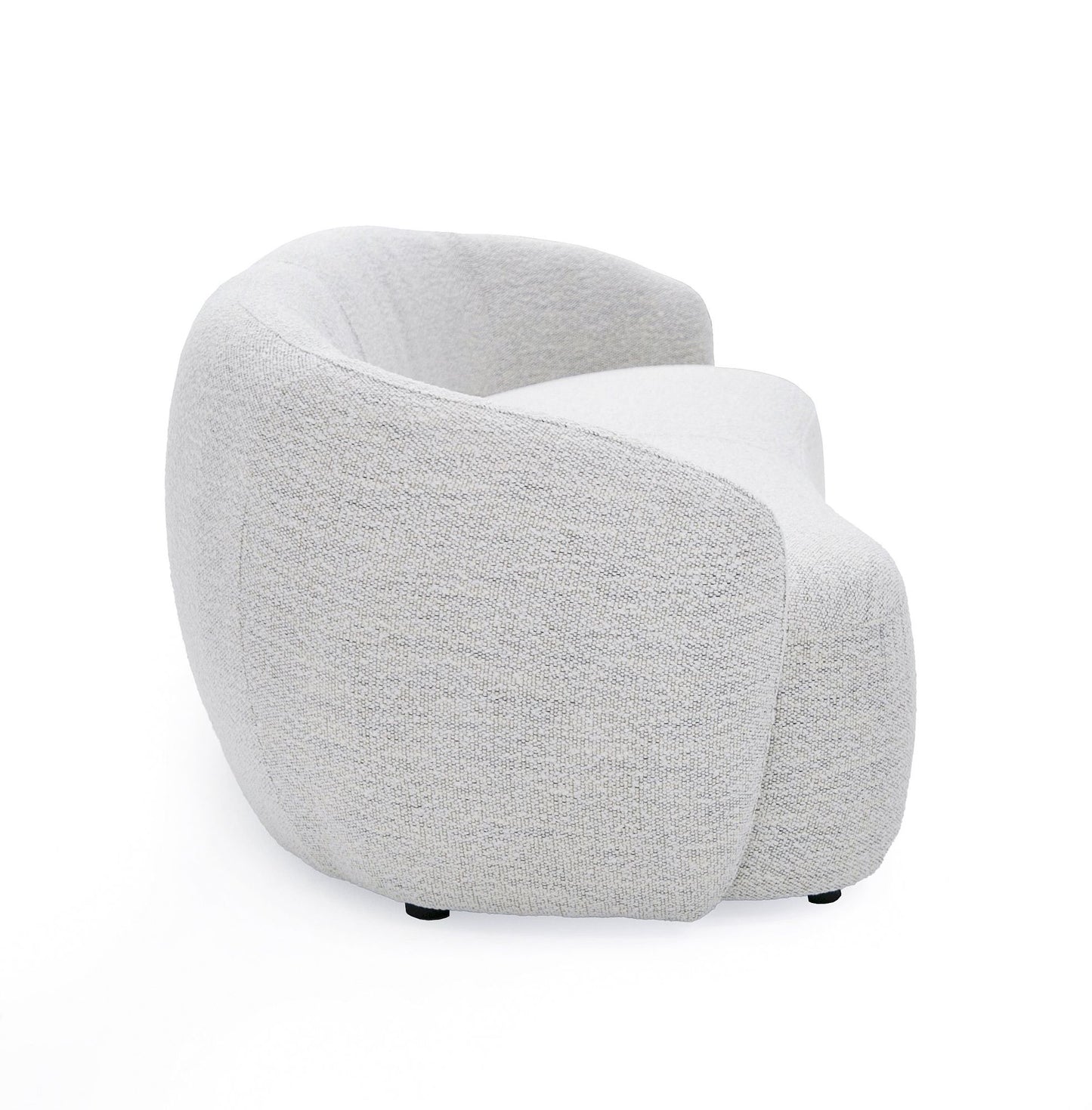 90" Off White Fabric Sofa With Black Legs - Homeroots - Flyclothing LLC