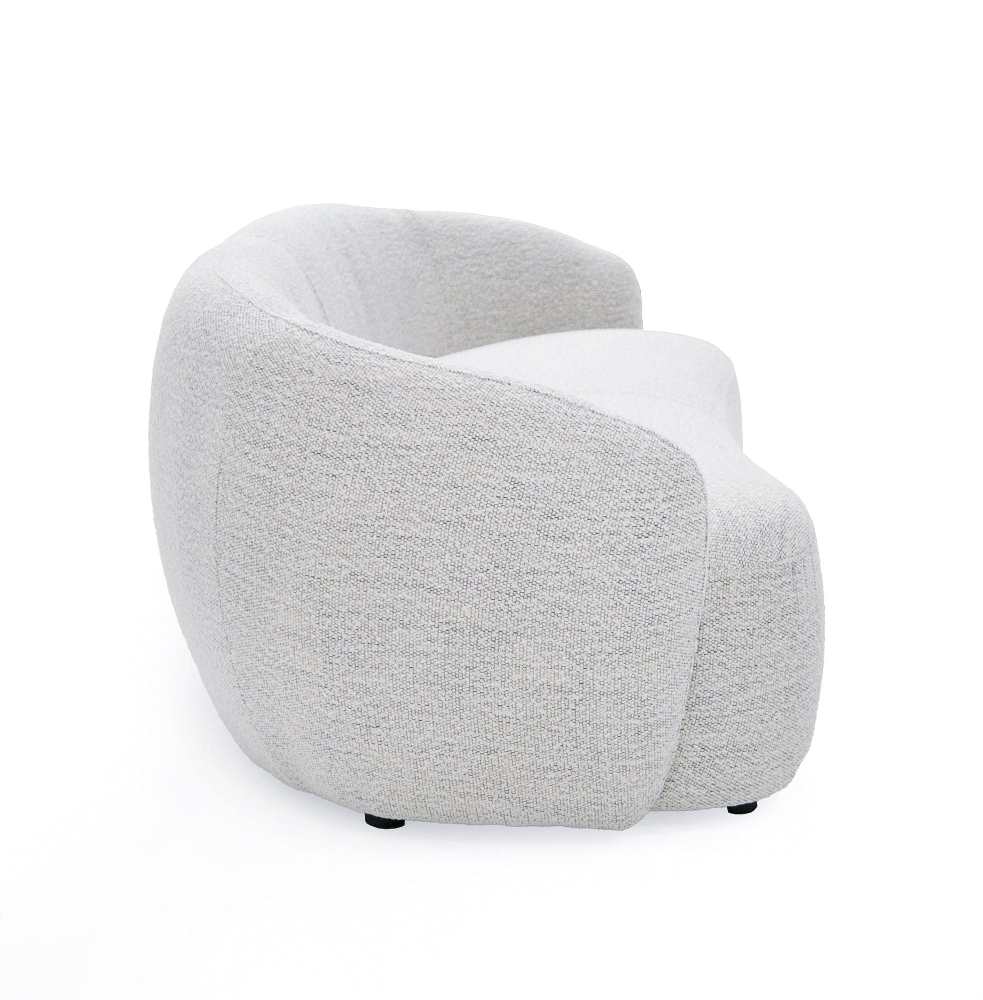 90" Off White Fabric Sofa With Black Legs - Homeroots - Flyclothing LLC