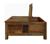 40" Rustic Brown Reclaimed Wood Square Lift Top Coffee Table - Homeroots - Flyclothing LLC