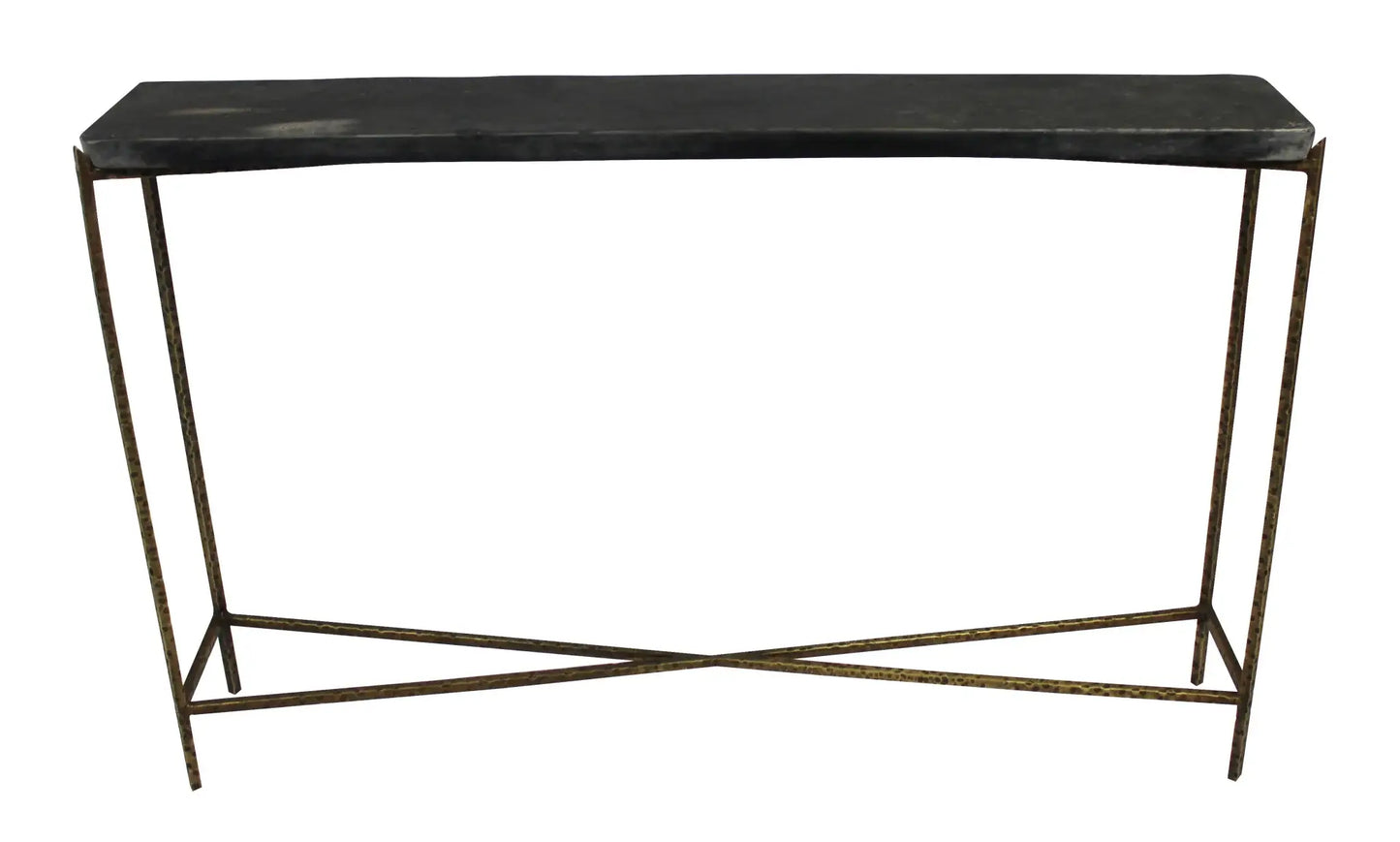 48" Black and Gold Stone Frame Console Table - Homeroots - Flyclothing LLC