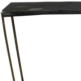 48" Black and Gold Stone Frame Console Table - Homeroots - Flyclothing LLC