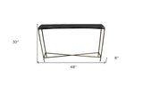 48" Black and Gold Stone Frame Console Table - Homeroots - Flyclothing LLC
