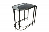 Set of Two 25" Clear and Gold Glass Free Form Frame Console Table - Homeroots - Flyclothing LLC