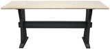 70" Ivory and Black Genuine Marble Trestle Console Table - Homeroots - Flyclothing LLC