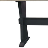 70" Ivory and Black Genuine Marble Trestle Console Table - Homeroots - Flyclothing LLC