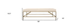 58" Ivory and Gold Upholstered Linen Bench - Homeroots - Flyclothing LLC