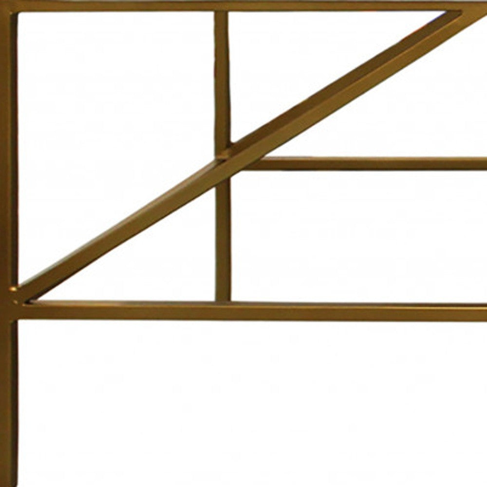 58" Ivory and Gold Upholstered Linen Bench - Homeroots