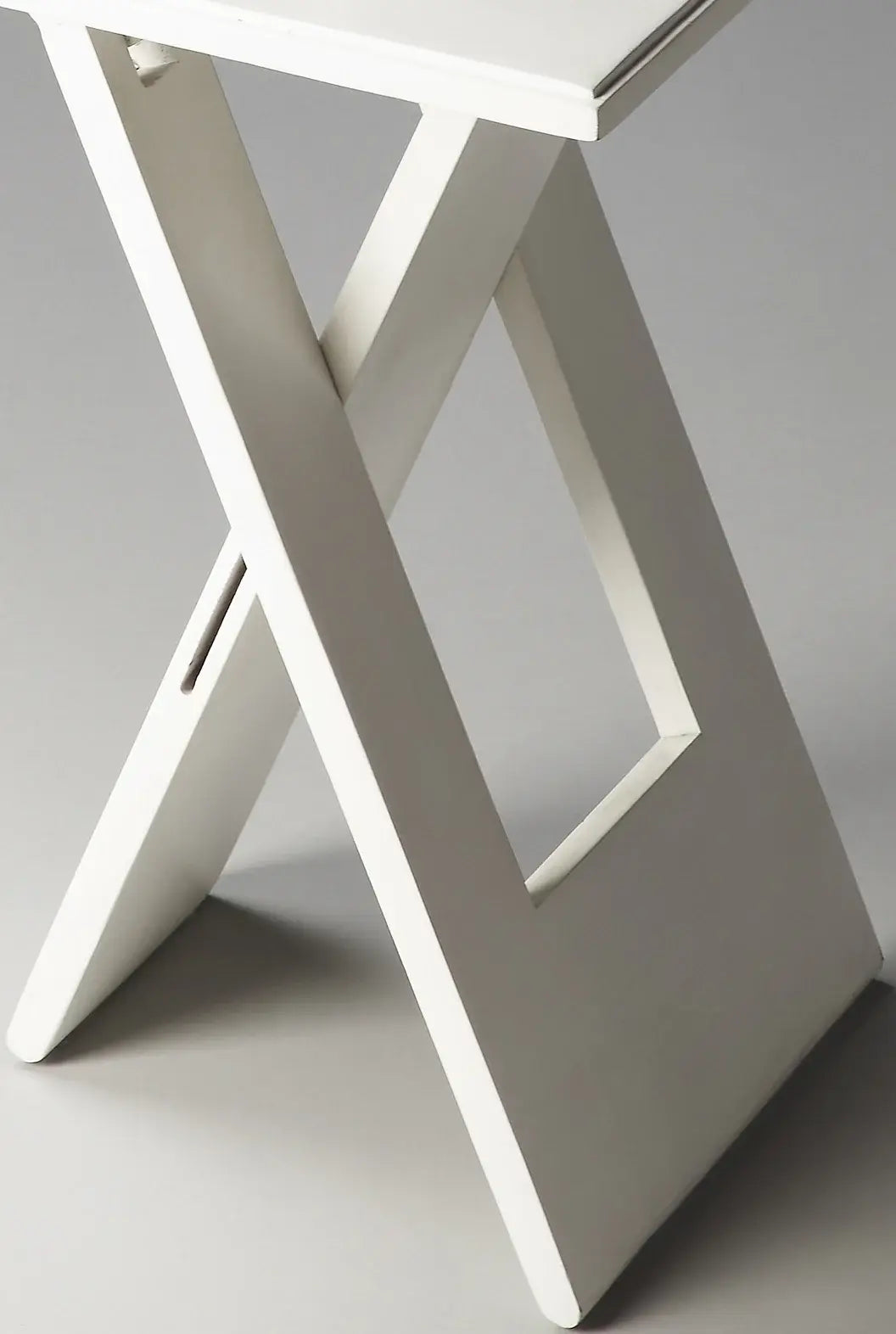 18" White Solid Wood Square Folding End Table - Homeroots - Flyclothing LLC