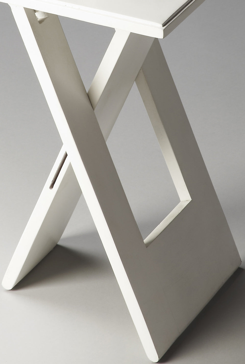 18" White Solid Wood Square Folding End Table - Homeroots - Flyclothing LLC