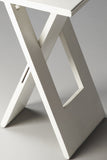 18" White Solid Wood Square Folding End Table - Homeroots