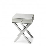 24" Mirrored Glass End Table With Drawer - Homeroots