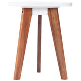 20" White and Natural Wood Triangle End Table - Homeroots