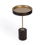 22" Black And Rosegold Solid Wood Round End Table - Homeroots - Flyclothing LLC