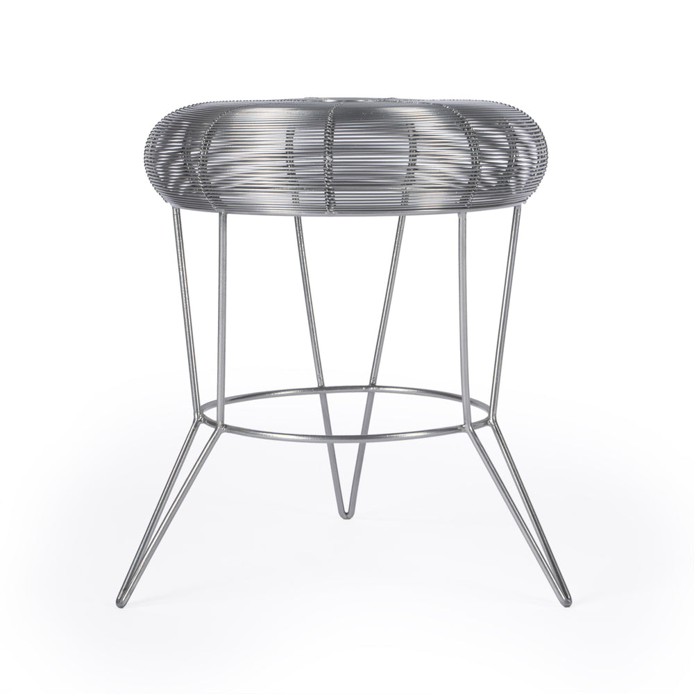 18" Silver Wire Round End Table - Homeroots - Flyclothing LLC