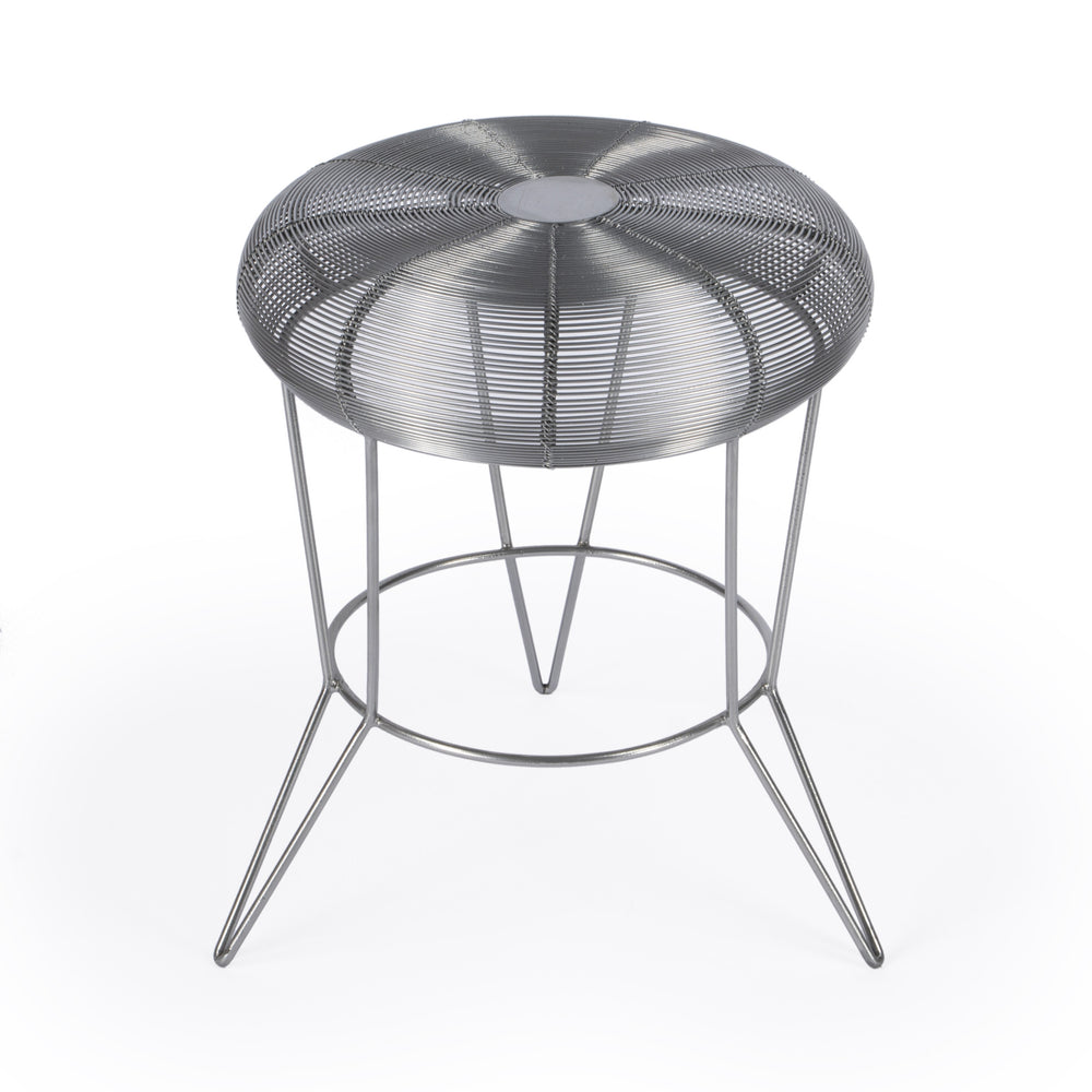18" Silver Wire Round End Table - Homeroots - Flyclothing LLC