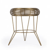 18" Antique Gold Iron Round End Table - Homeroots - Flyclothing LLC