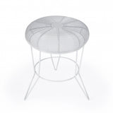 18" White Wire Round top End Table - Homeroots - Flyclothing LLC