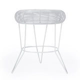 18" White Wire Round top End Table - Homeroots - Flyclothing LLC