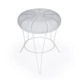 18" White Wire Round top End Table - Homeroots - Flyclothing LLC
