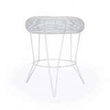 18" White Wire Round top End Table - Homeroots - Flyclothing LLC
