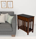 24" Dark Cherry Brown Rectangular End Table With Drawer And Shelf - Homeroots - Flyclothing LLC