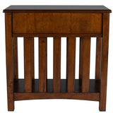 24" Dark Cherry Brown Rectangular End Table With Drawer And Shelf - Homeroots