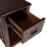 24" Dark Cherry Brown Rectangular End Table With Drawer And Shelf - Homeroots - Flyclothing LLC