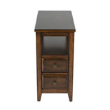 24" Brown Distressed End Table With Two Drawers And Shelf - Homeroots - Flyclothing LLC