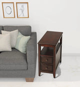 24" Dark Brown Manufactured Wood End Table With Two Drawers And Shelf - Homeroots - Flyclothing LLC
