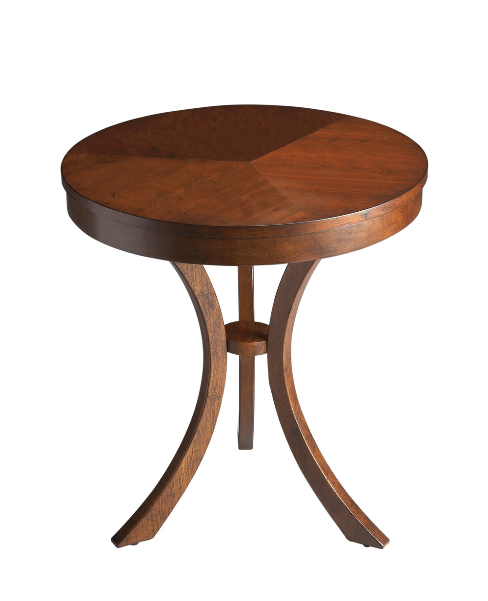 26" Medium Brown Manufactured Wood Round End Table - Homeroots