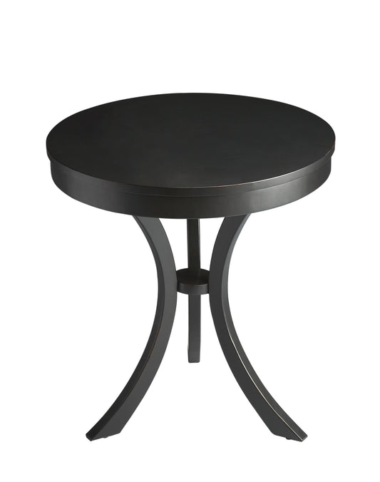 26" Black Manufactured Wood Round End Table - Homeroots