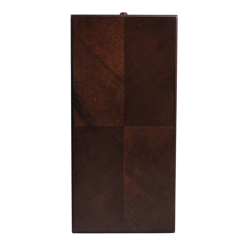 24" Dark Brown Manufactured Wood Rectangular End Table With Four Drawers And Shelf