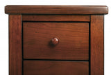 24" Medium Brown Manufactured Wood Rectangular End Table With Four Drawers And Shelf
