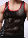 Men's Striped Round Neck Tank - Trendsi