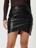 Ruched Asymmetrical Hem Skirt - Trendsi - Flyclothing LLC
