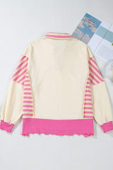 Valentine’s Day Sequin Heart Pattern Long Sleeve Sweatshirt - Trendsi - Flyclothing LLC