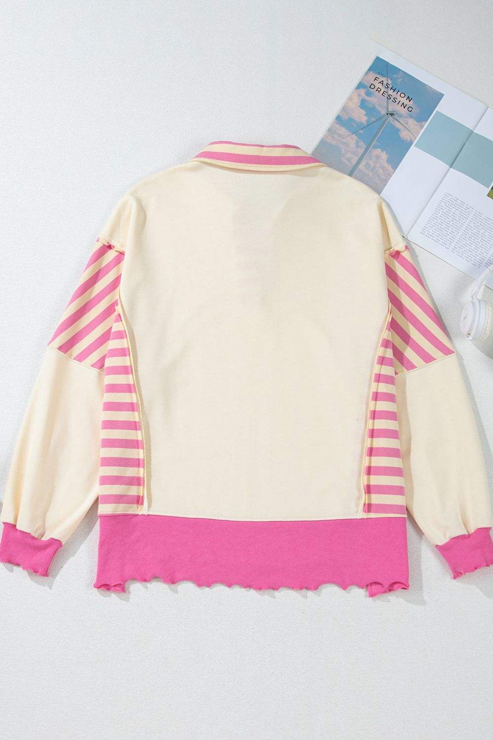 Valentine’s Day Sequin Heart Pattern Long Sleeve Sweatshirt - Trendsi - Flyclothing LLC