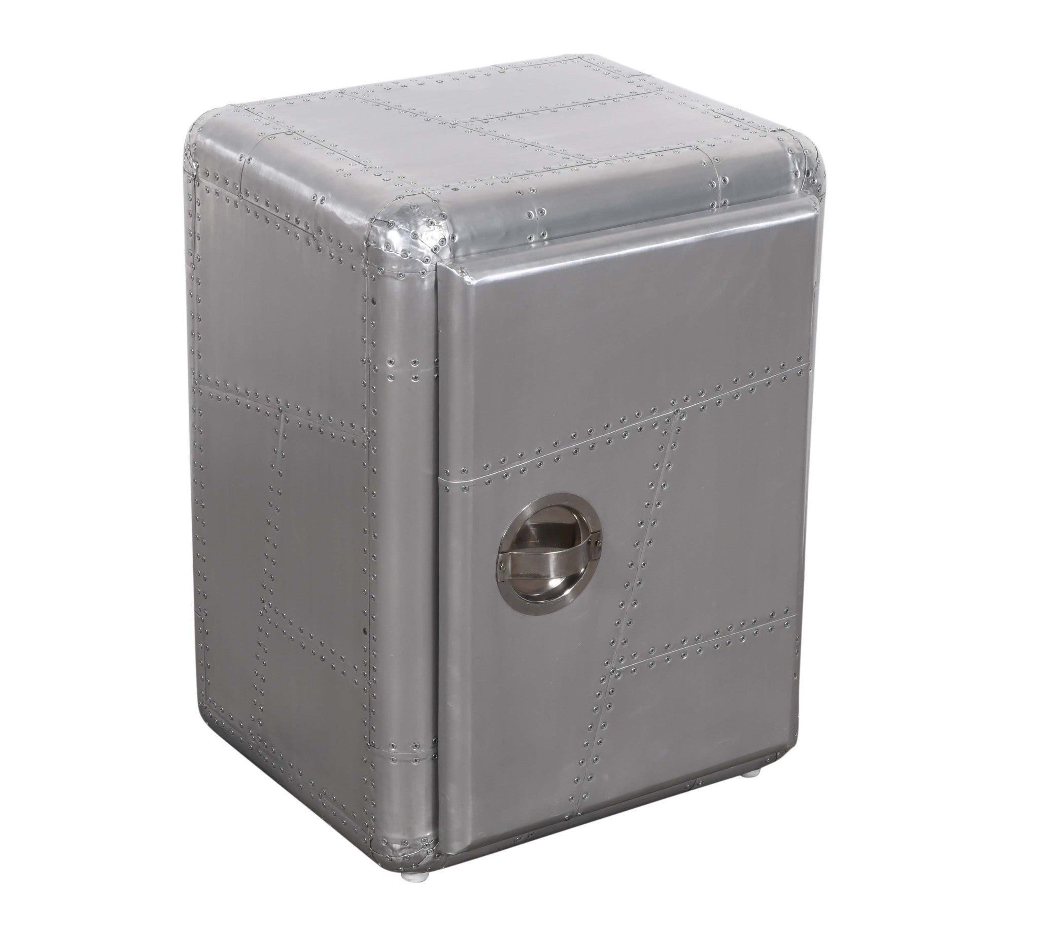 18" Silver Aluminum Standard Accent Cabinet With One Shelf - Homeroots - Flyclothing LLC