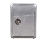 18" Silver Aluminum Standard Accent Cabinet With One Shelf - Homeroots