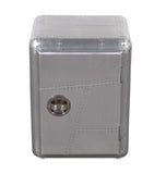 18" Silver Aluminum Standard Accent Cabinet With One Shelf - Homeroots