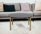 36" Gold And Black Marble Stone Round Coffee Table - Homeroots - Flyclothing LLC