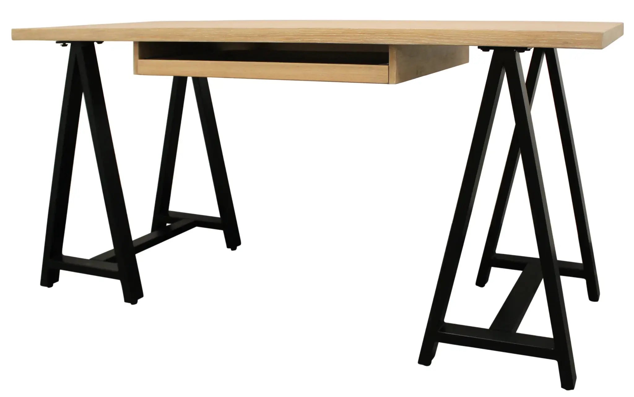 60" Ivory and Black Solid Wood Executive Desk - Homeroots - Flyclothing LLC