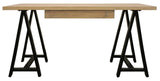 60" Ivory and Black Solid Wood Executive Desk - Homeroots - Flyclothing LLC